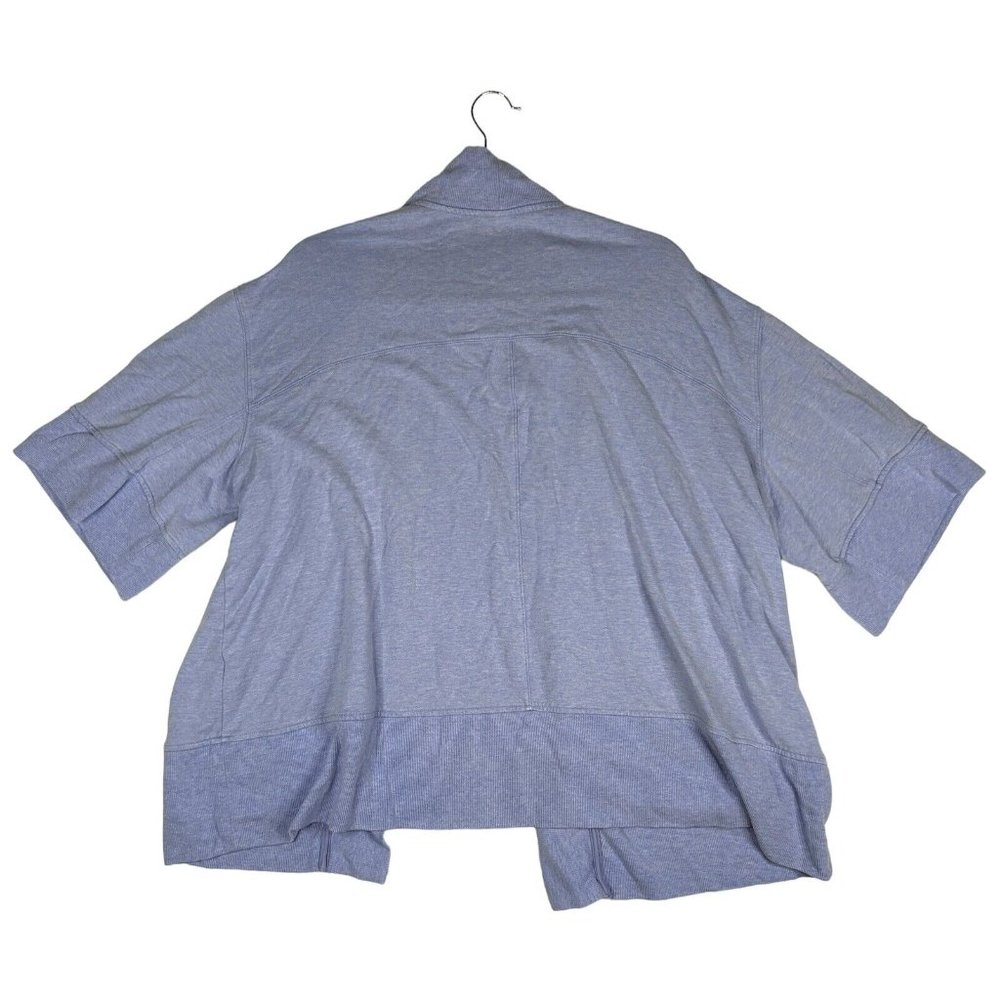 ATHLETA Womens S/M Studio Workout Lotus Wrap Blue Heather Open Front Cardigan - Picture 2 of 8